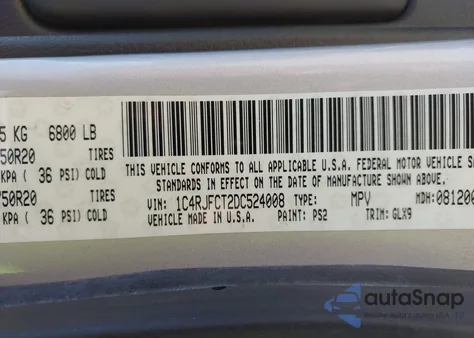 2013 Jeep Grand Cherokee Overland из США, поврежденный, VIN 1C4RJFCT2DC524008